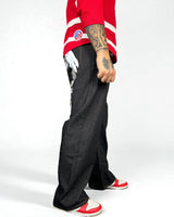 Jeans Denim Baggy con Grafica Orientale su Retro