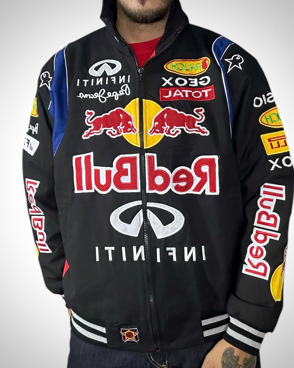 Giacca Racing Vintage Red Bull Infiniti F1 Team Nera
