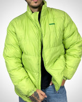 Piumino Vintage Kappa Verde Lime con Maxi Logo Retro