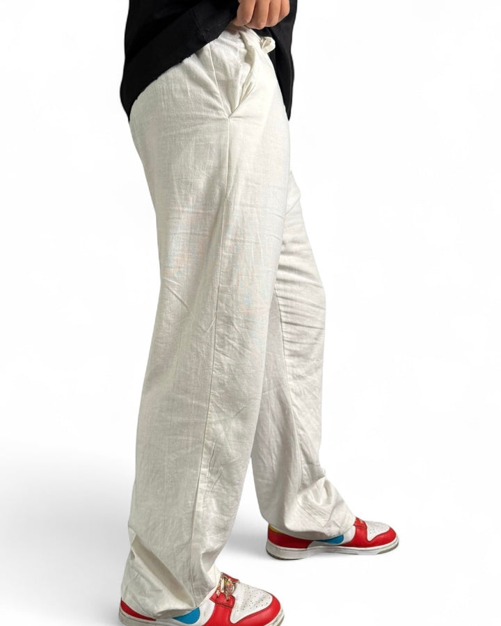 Pantalone Anma in Lino Bianco