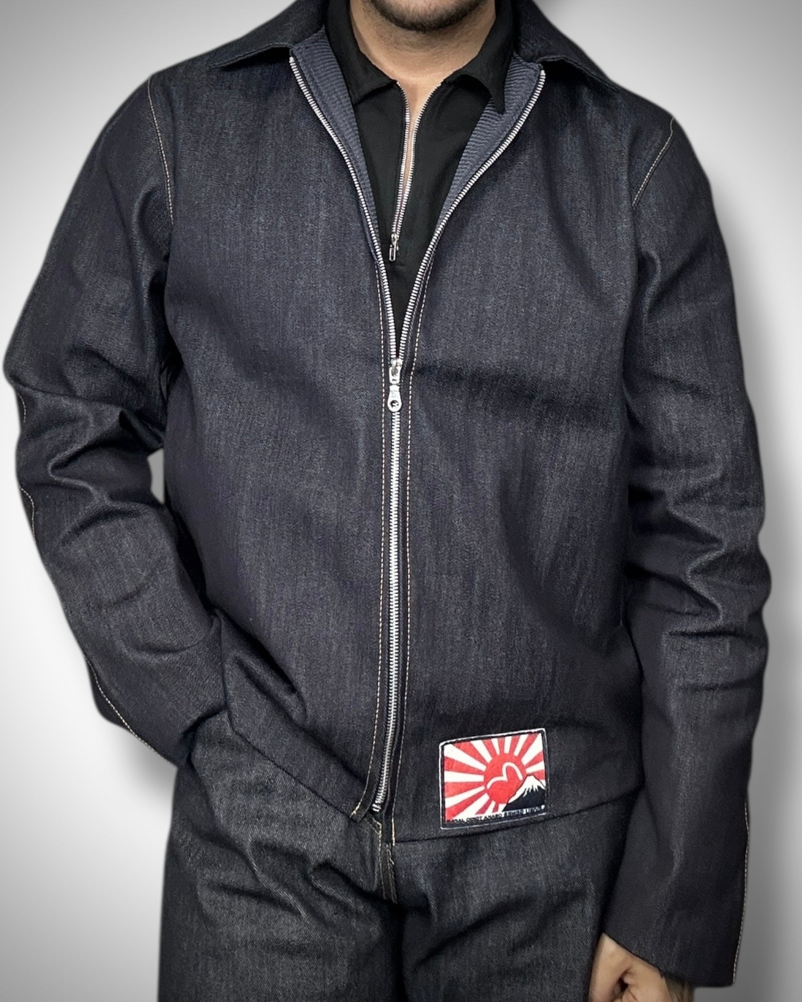 Giacca Reworked Evisu Blu Metallic Interno Trapuntato