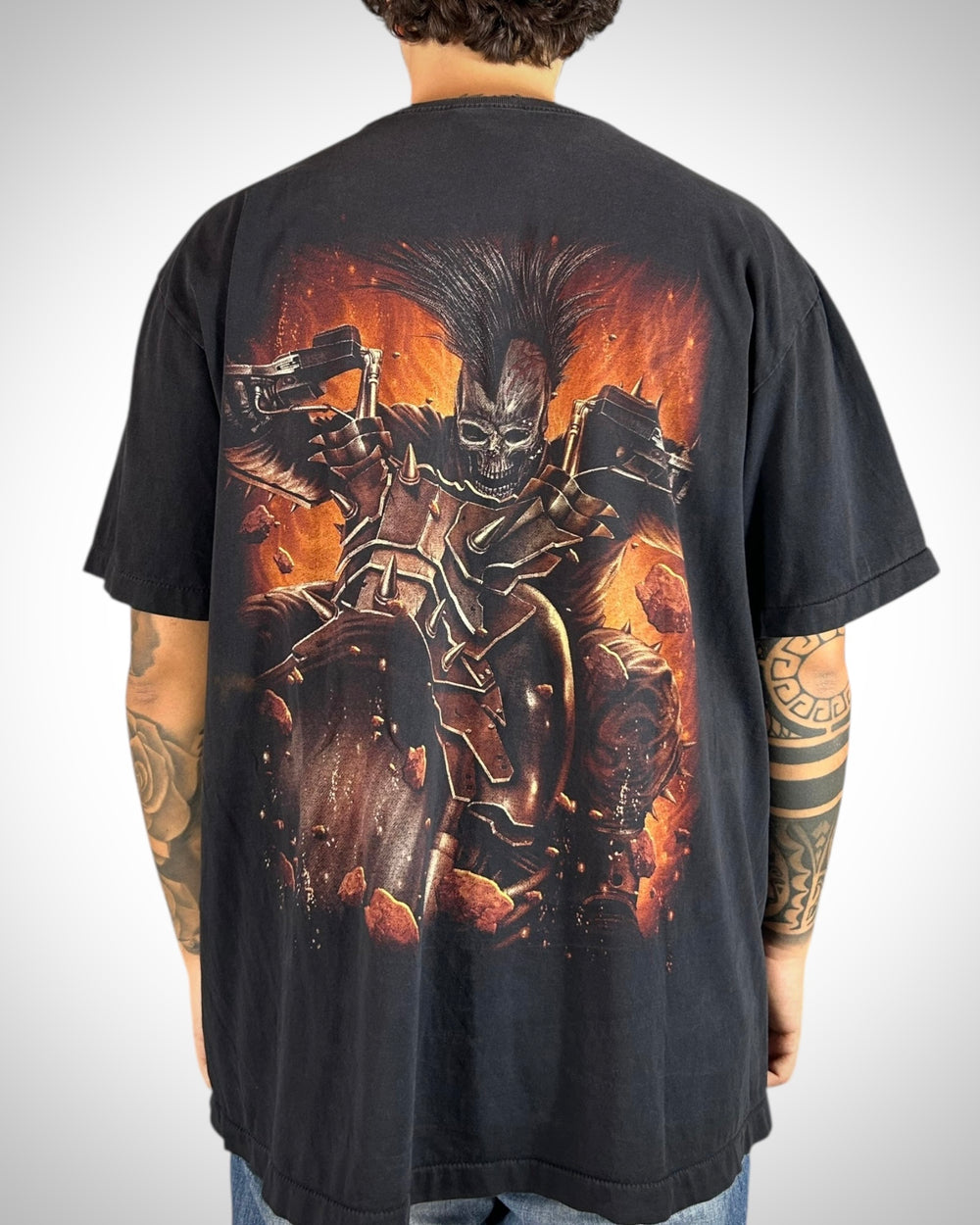 T-Shirt Rock Eagle Skull Biker Flame