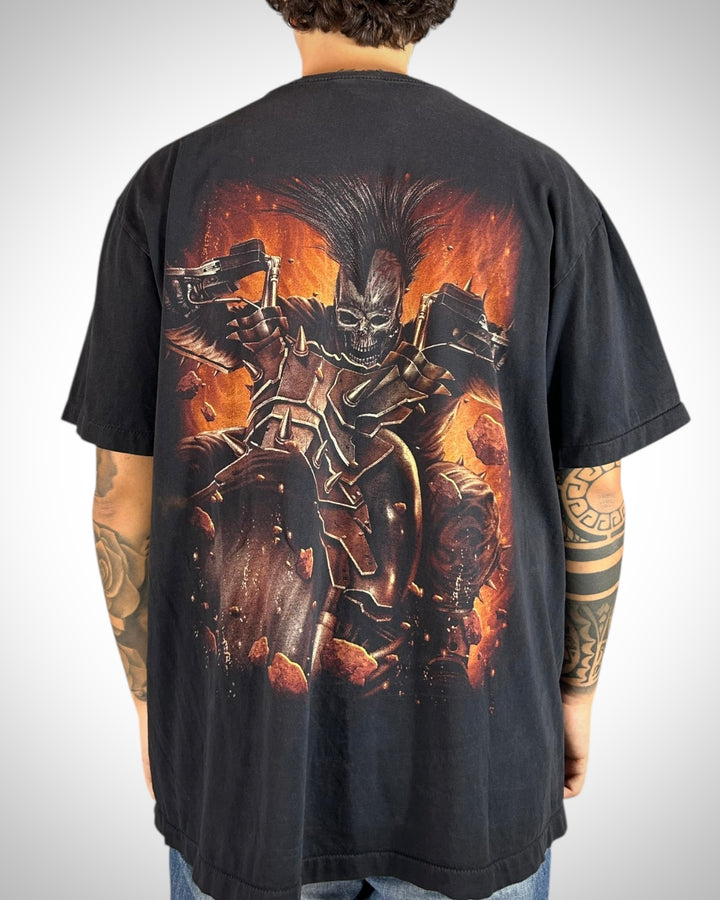 T-Shirt Rock Eagle Skull Biker Flame