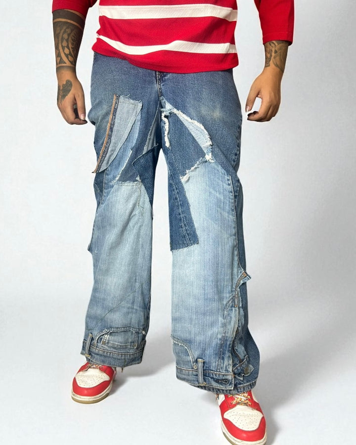 Reworked Levis jeans "Stone Fade"