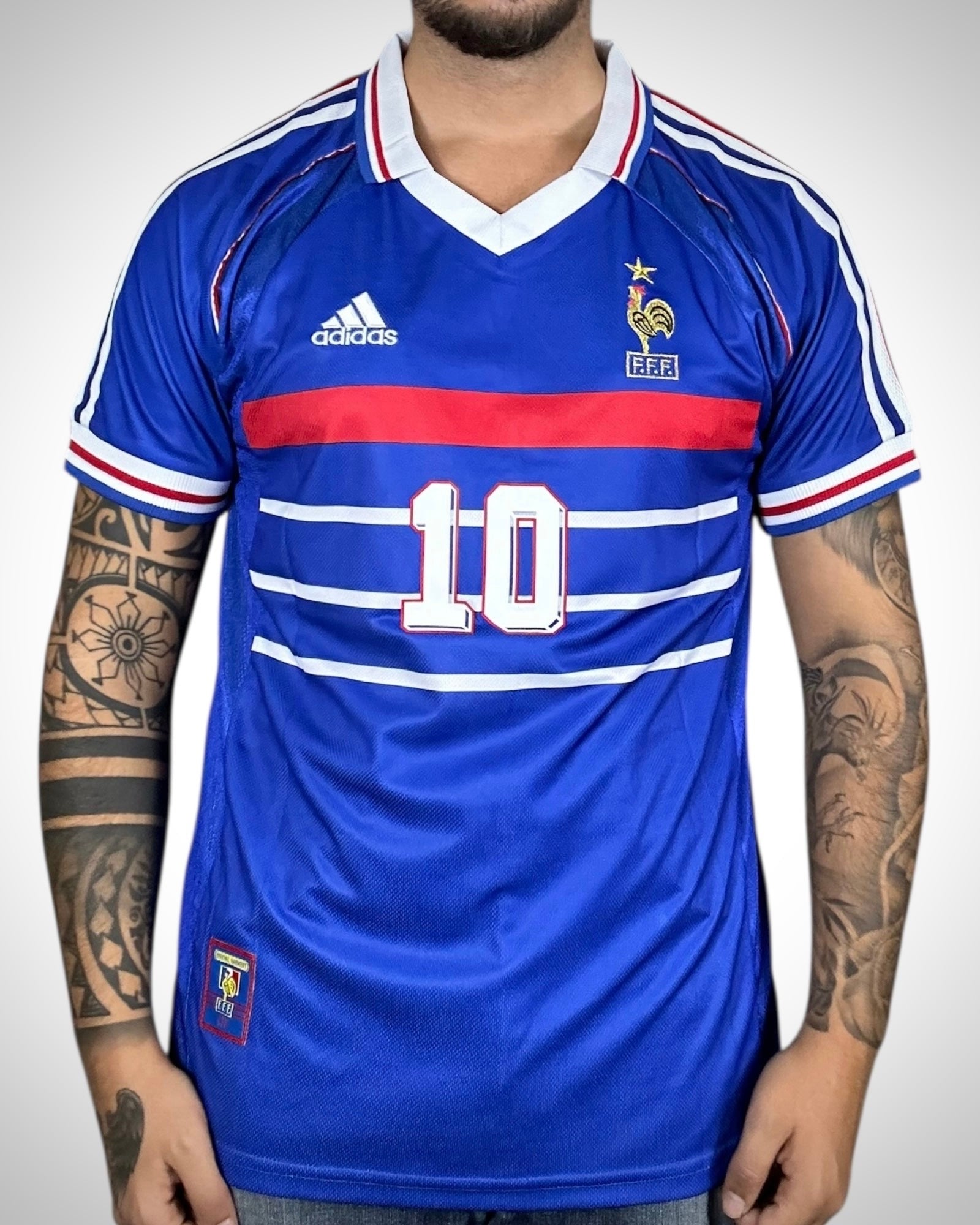 Maglia Adidas Francia Zidane #10 Home 1998 Blu