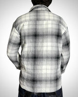 Vintage Wool Check Overshirt Grey Tone