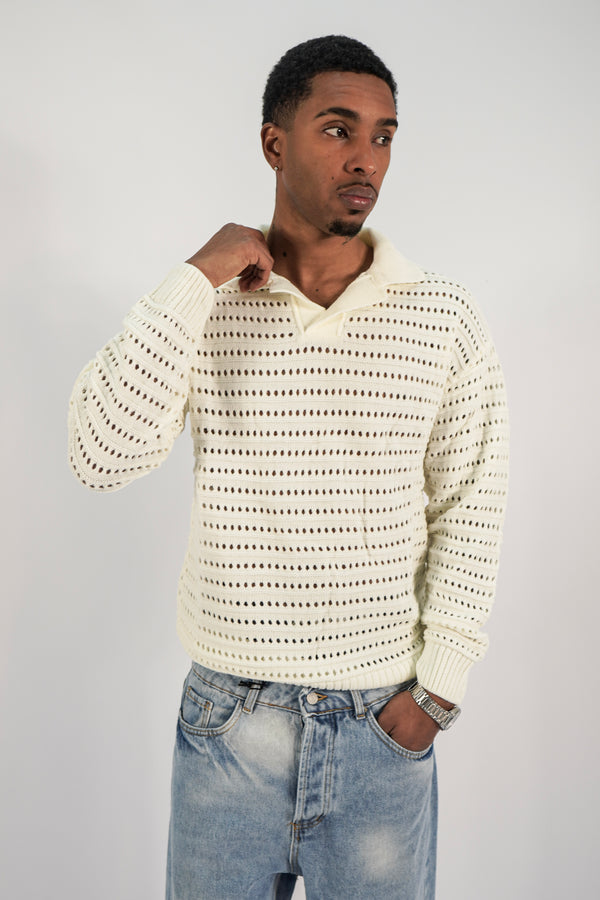 Pull over Cream Grid