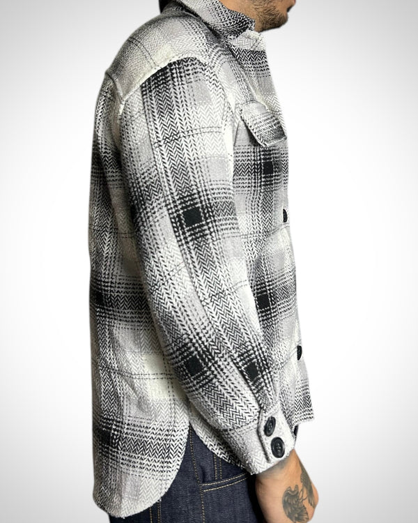 Vintage Wool Check Overshirt Grey Tone