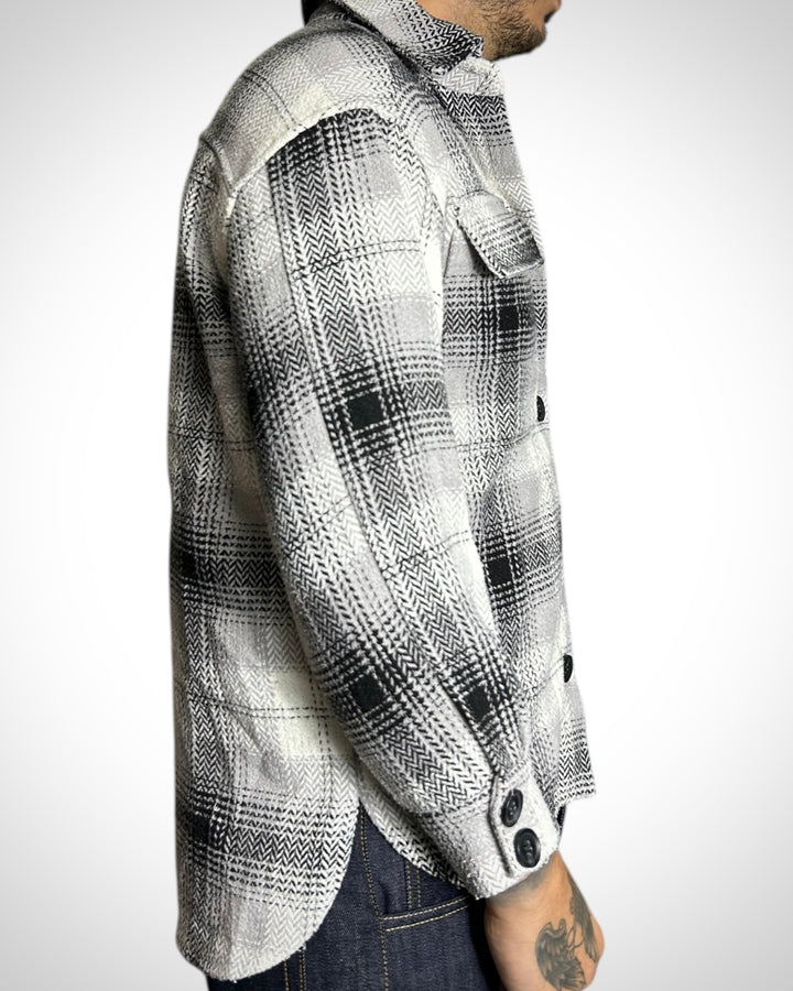 Vintage Wool Check Overshirt Grey Tone
