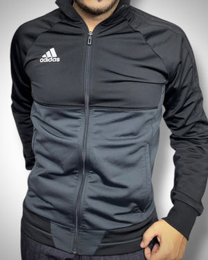 Track Jacket Vintage Adidas Black & Grey – Dual Tone Edition