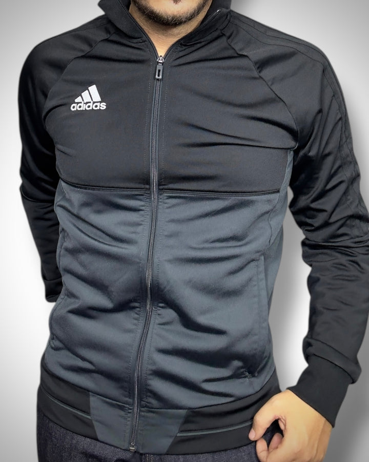 Track Jacket Vintage Adidas Black & Grey – Dual Tone Edition