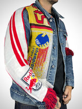 Vintage Denim Jacket Reworked “Red Bull Energy”