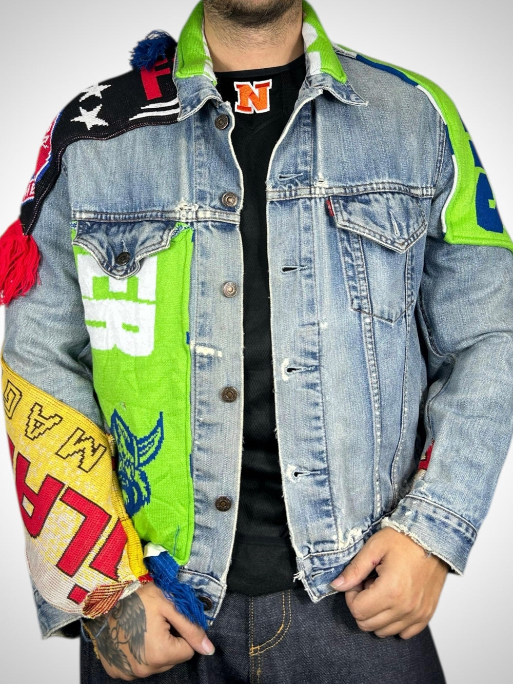 Vintage Denim Jacket Reworked “Bayern Clash”