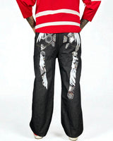 Jeans Denim Baggy con Grafica Orientale su Retro