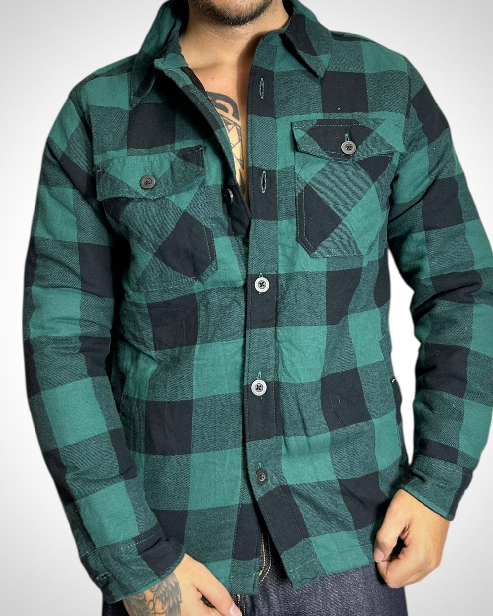 Vintage Check Padded Jacket Green Black PIUMINO INTERNO