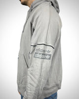 Felpa Hoodie Vintage Adidas Grigia con Logo Trefoil
