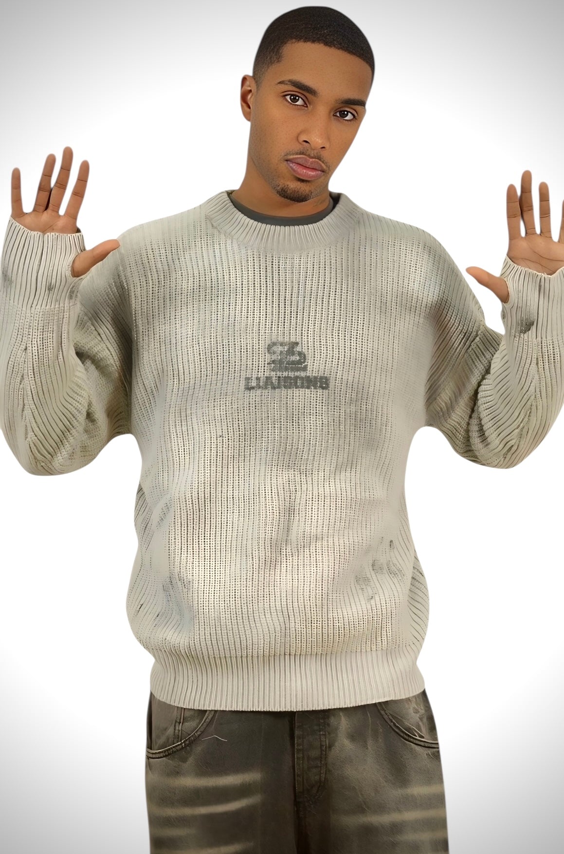 Distressed Knit Sweater