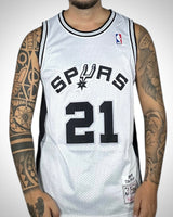 Canotta NBA Mitchell & Ness San Antonio Spurs Tim Duncan #21 Bianca Hardwood Classics