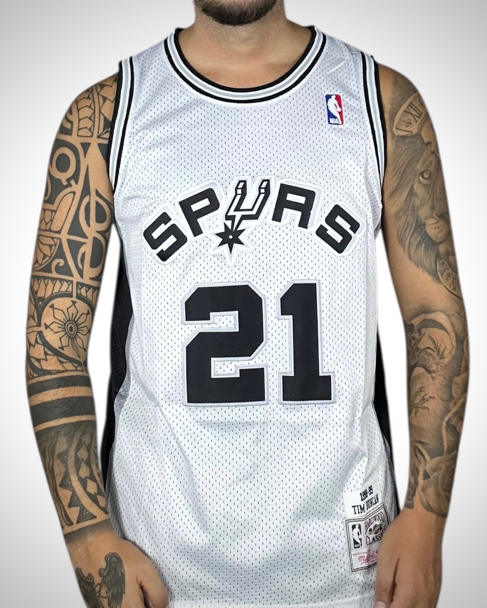 Canotta NBA Mitchell & Ness San Antonio Spurs Tim Duncan #21 Bianca Hardwood Classics