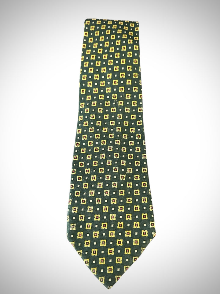Cravatta verde con quadretti