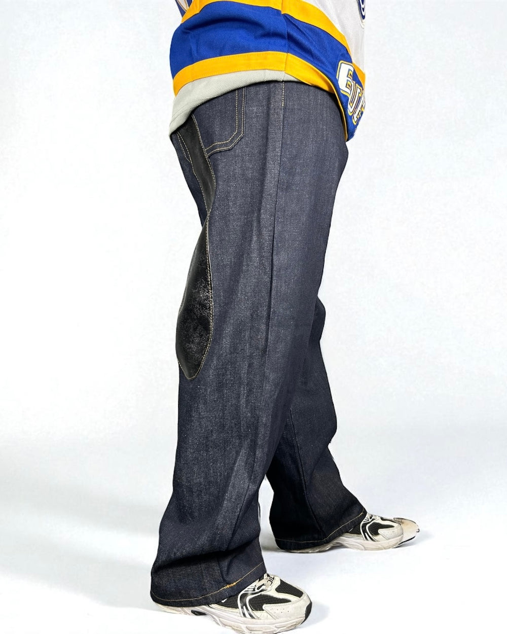 Jeans Reworked Evisu Denim Baggy con Gabbiano Silver