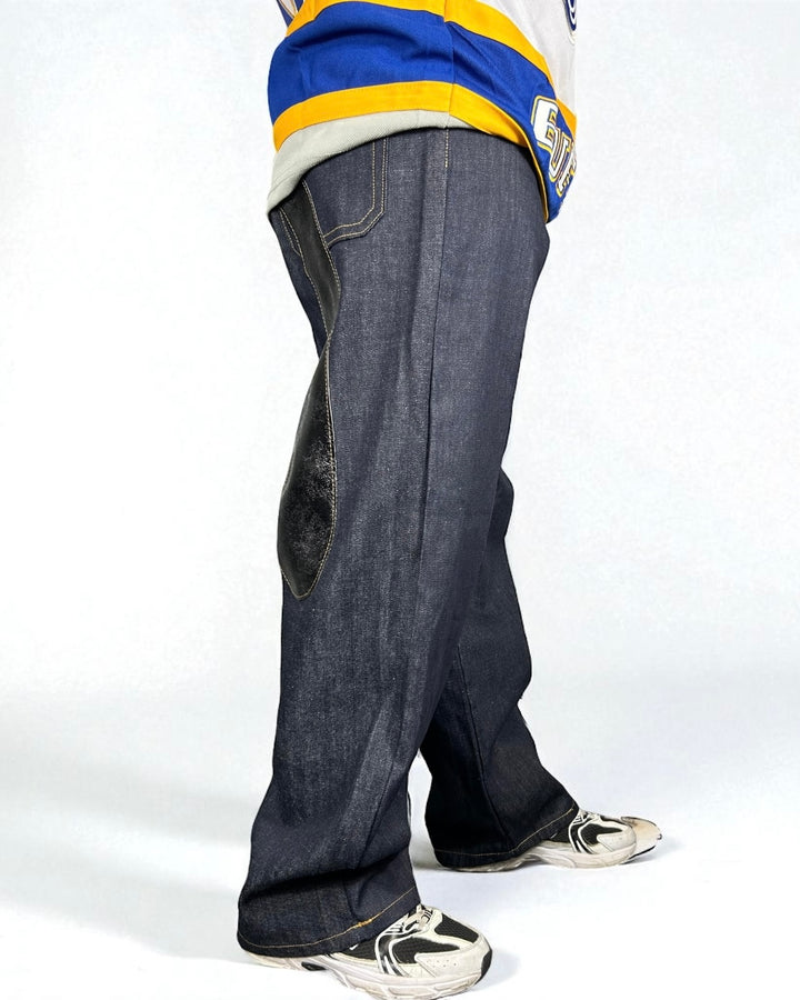 Jeans Reworked Evisu Denim Baggy con Gabbiano Silver