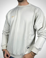 Felpa Vintage Nike Dri-Fit Beige con Ricami Oro