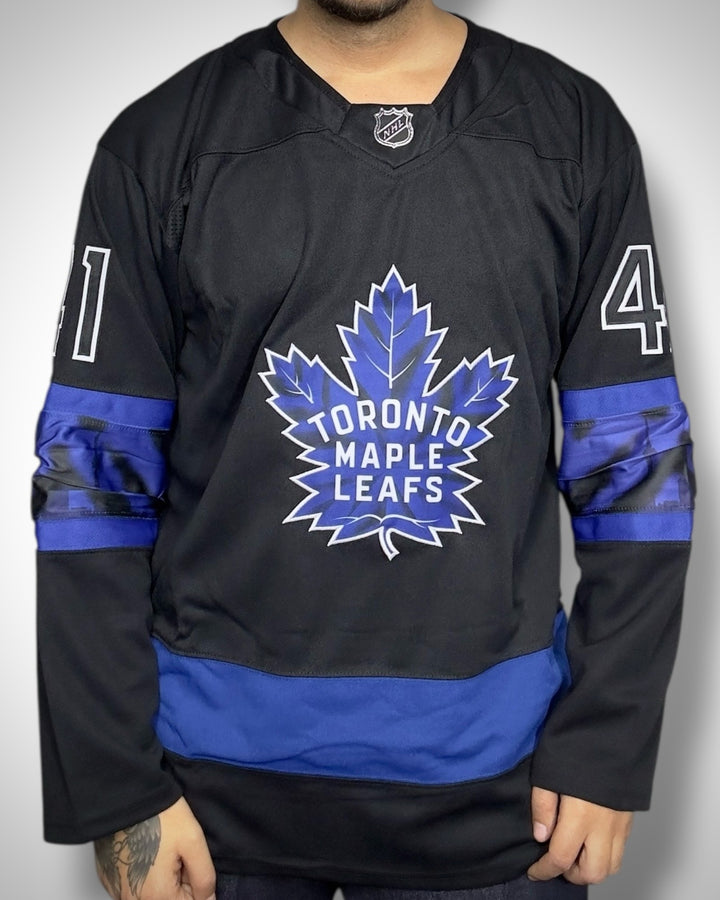 Maglia NHL Toronto Maple Leafs Stolarz #41 Black Edition