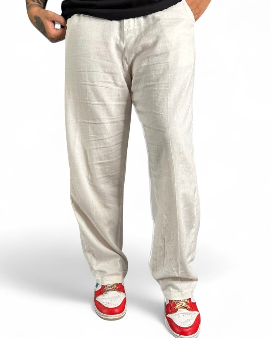 Pantalone Anma in Lino Bianco