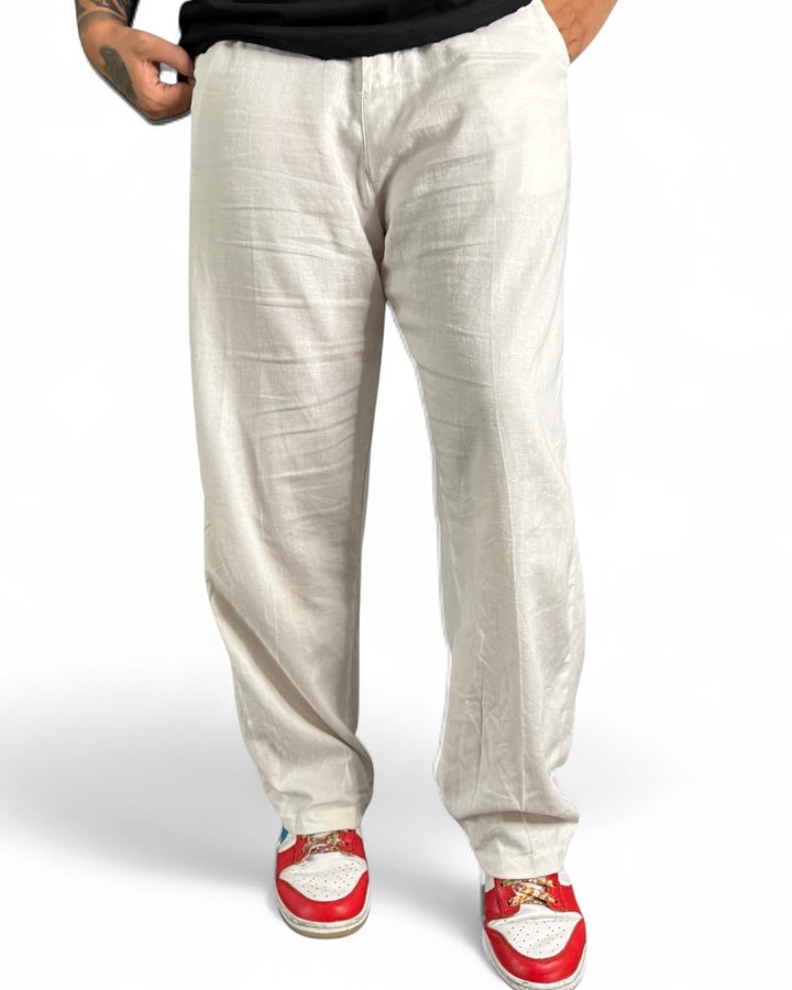 Pantalone Anma in Lino Bianco