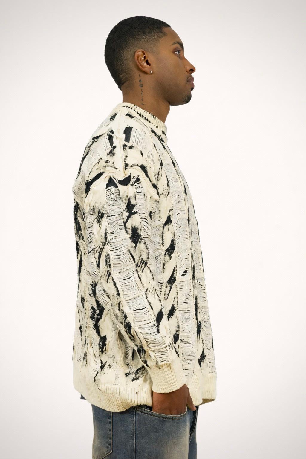 Contrast Cable Sweater