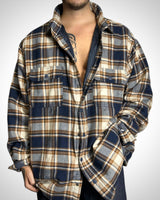 Vintage Check Padded Shirt Jacket Interno piumino