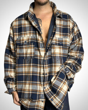 Vintage Check Padded Shirt Jacket Interno piumino