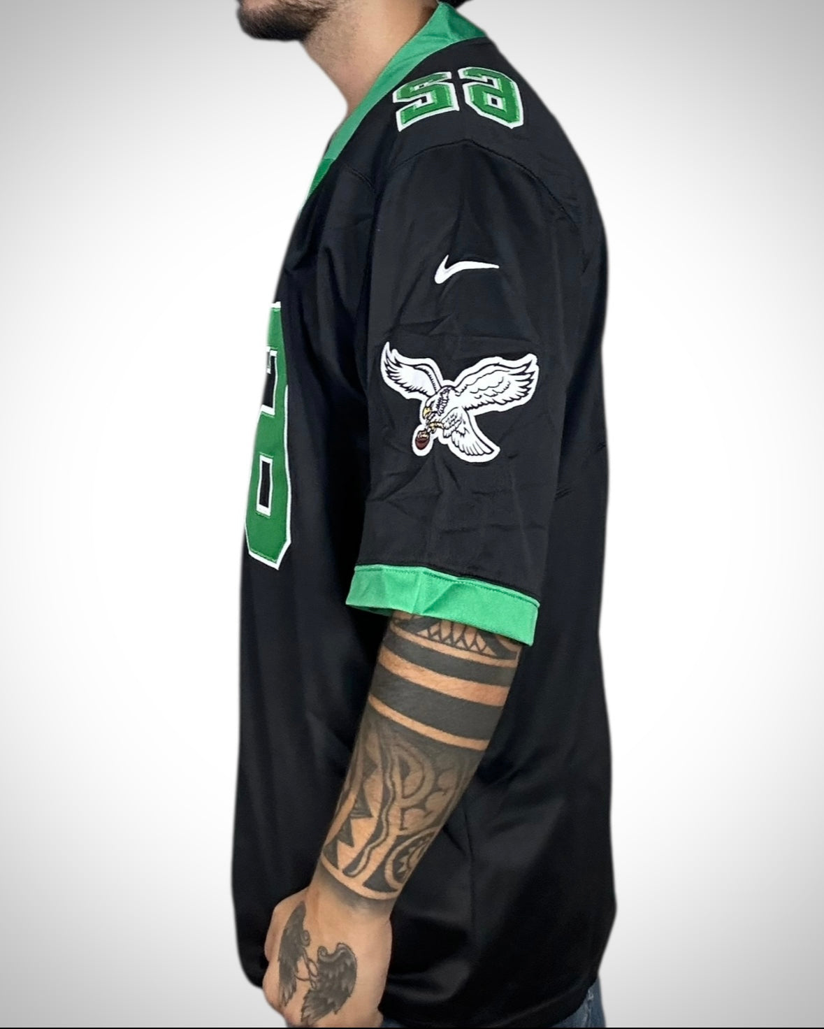 Maglia NFL Nike Philadelphia Eagles Jason Kelce #62 Nera/Verde NUOVA CON CARTELLINO