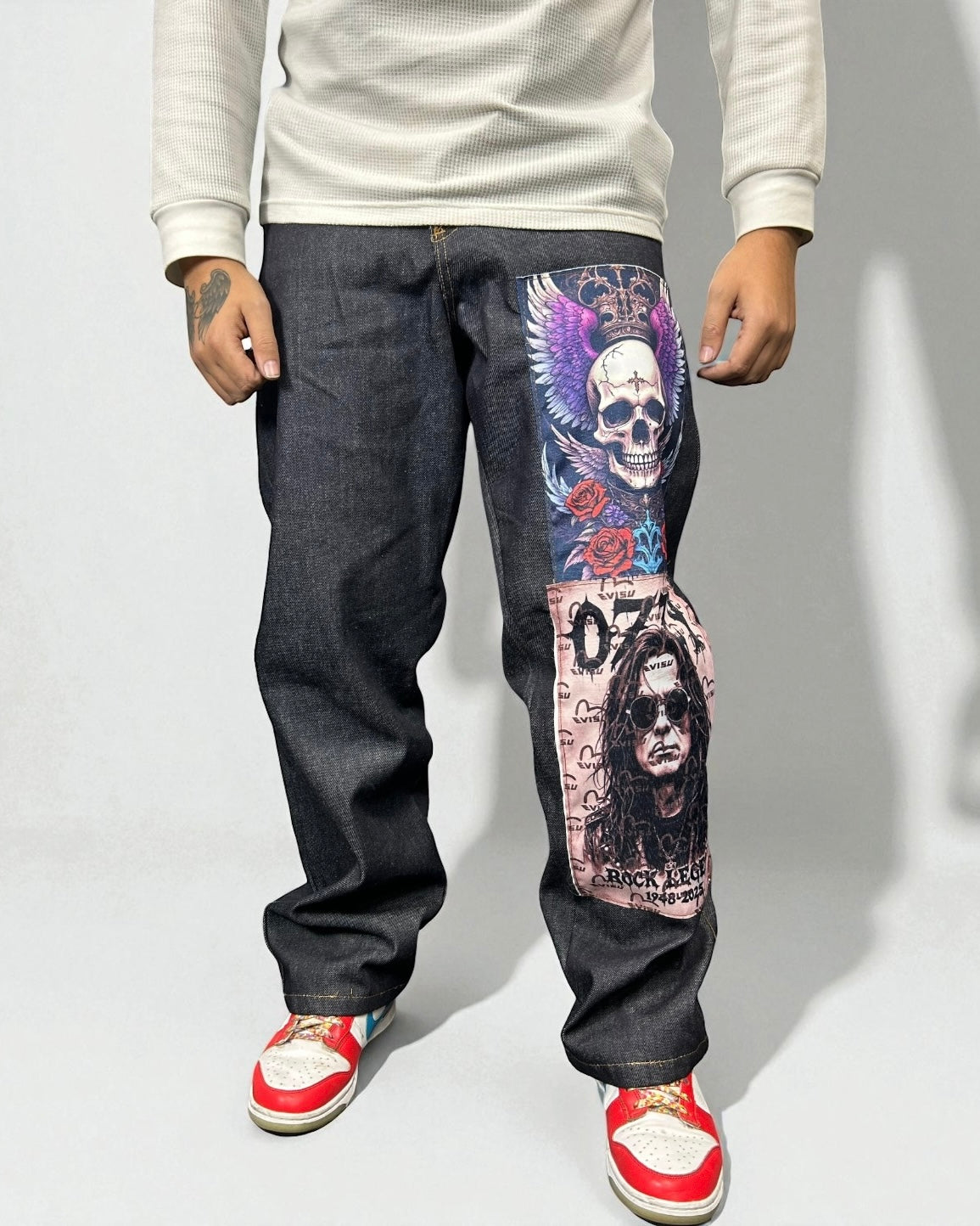 Evisu Reworked – Limited Art Patch “Skull Wings • Rock Portrait”