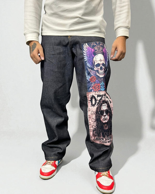 Evisu Reworked – Limited Art Patch “Skull Wings • Rock Portrait”