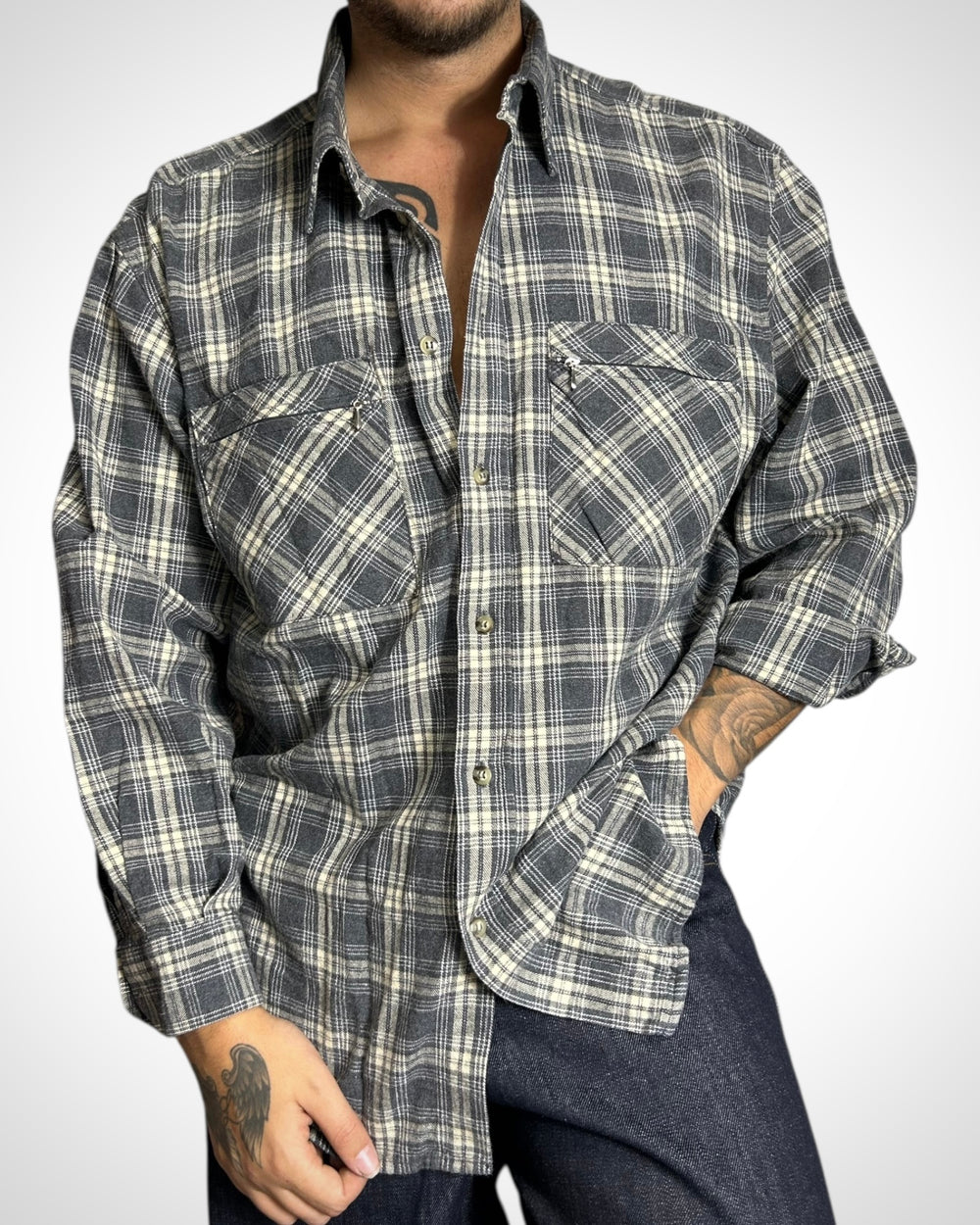 Vintage Check Shirt Grey Tone