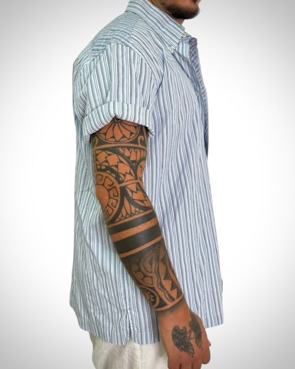 Camicia Tommy Hilfiger a Mezza Manica – Righe Neutre (80’s 2-Ply Fabric)