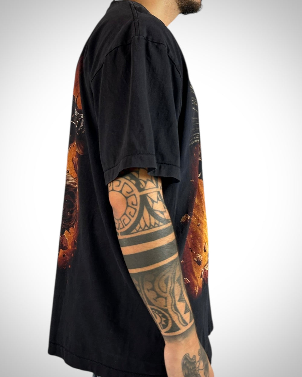 T-Shirt Rock Eagle Skull Biker Flame