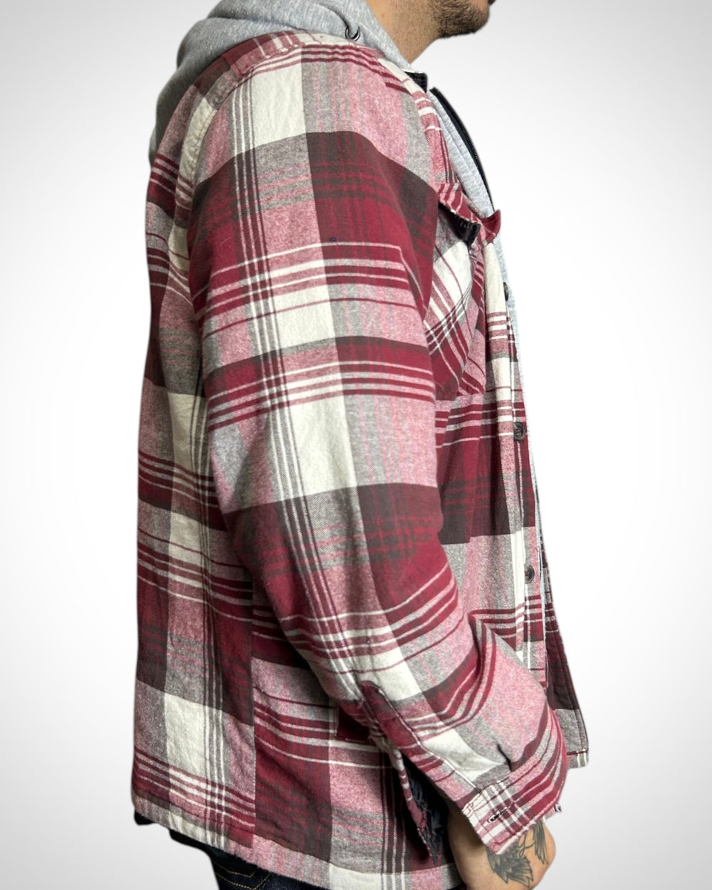 Vintage Hooded Check Shirt Jacket