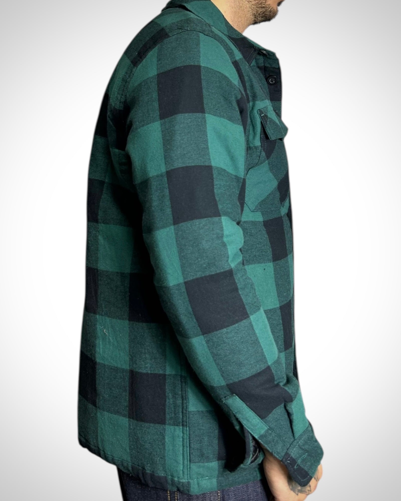 Vintage Check Padded Jacket Green Black PIUMINO INTERNO
