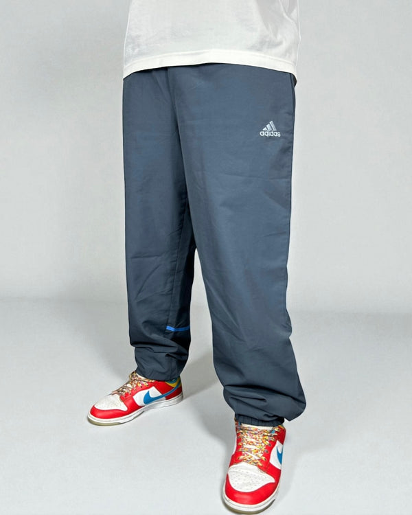 Vintage Adidas Track Pants Grey Blue 2000s — Blue Stripes Edition