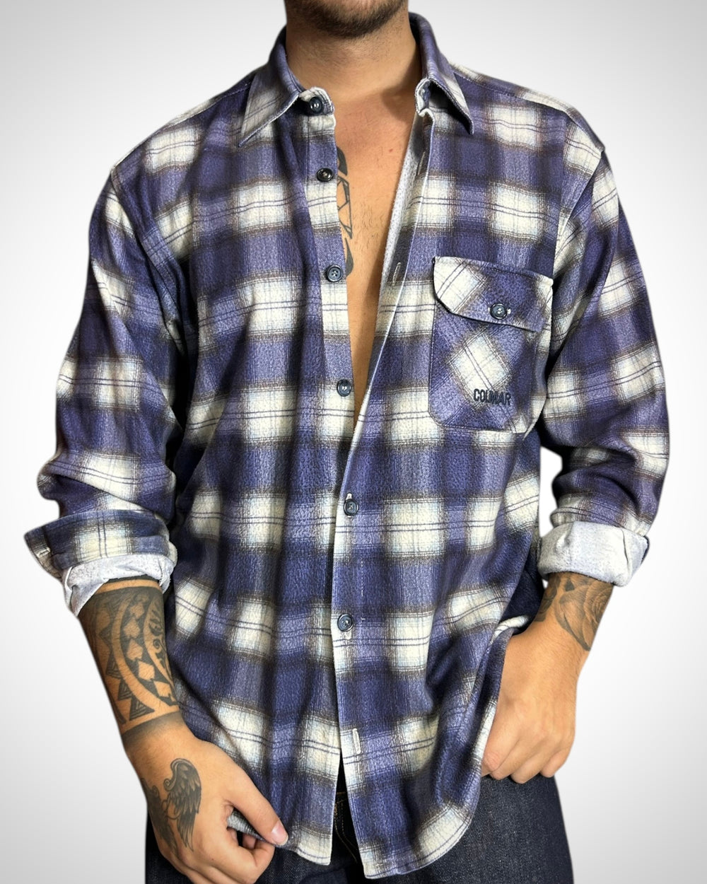 Vintage Colmar Check Shirt Blue Tone