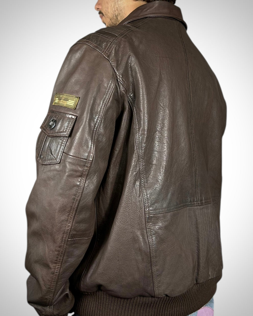 Giubbotto Vintage in Vera Pelle Marrone “Classic Pilot” — Aviation Style Anni ’80/’90