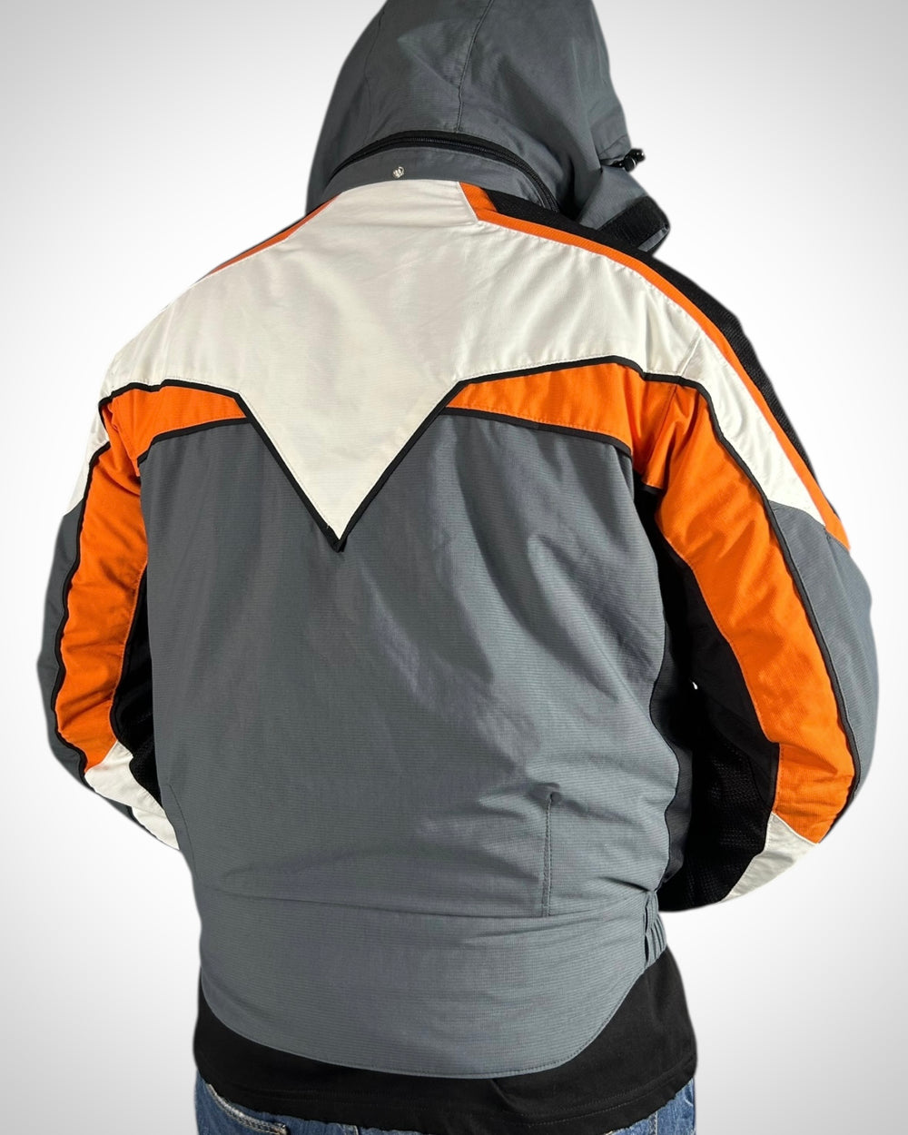 Giubbino Brexton vintage racing grigia/arancio