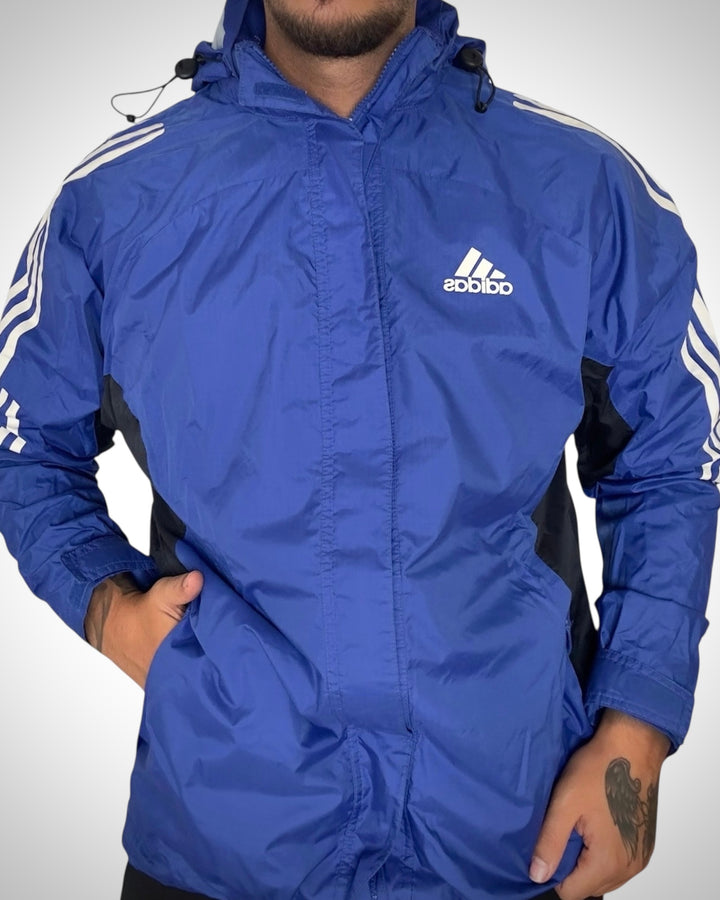 Giacca a vento vintage Adidas blu