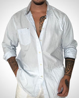 Camicia T.hilfiger righe sottili azzurrine