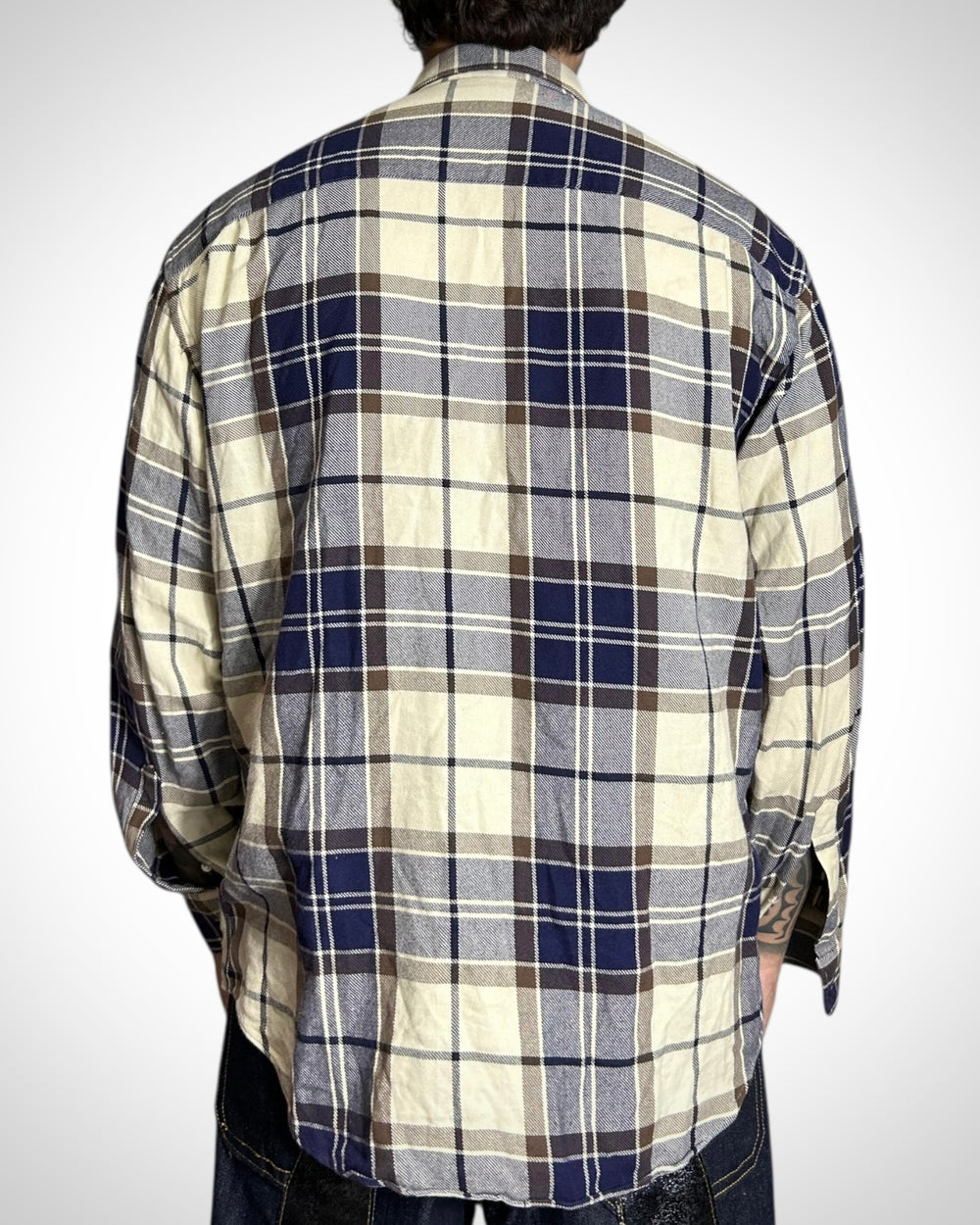 Vintage Check Shirt Navy Brown