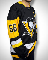 Maglia Vintage NHL Pittsburgh Penguins Lemieux #66 Nera e Gialla