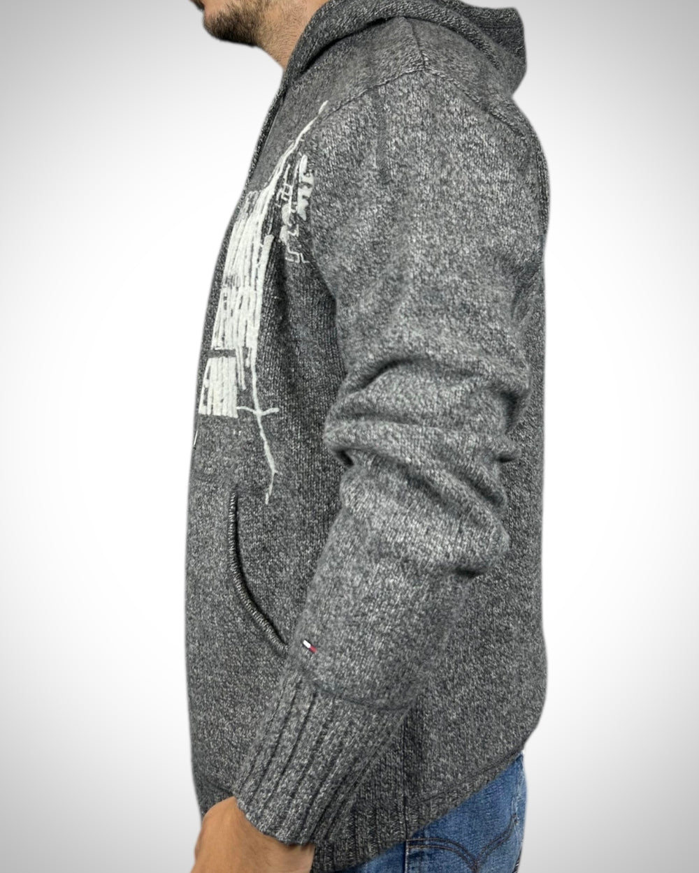 Felpa Hoodie Vintage Tommy Hilfiger Denim Grigia